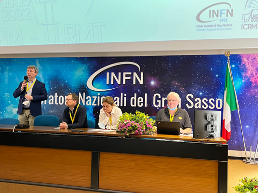 I lavori del Workshop nell'auditorium "E. Fermi" dei LNGS